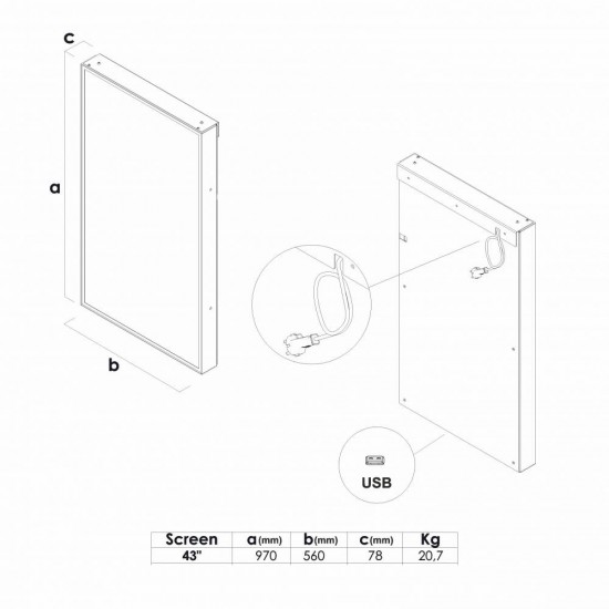 Stilingas ekranas su 43" Samsung ekranu